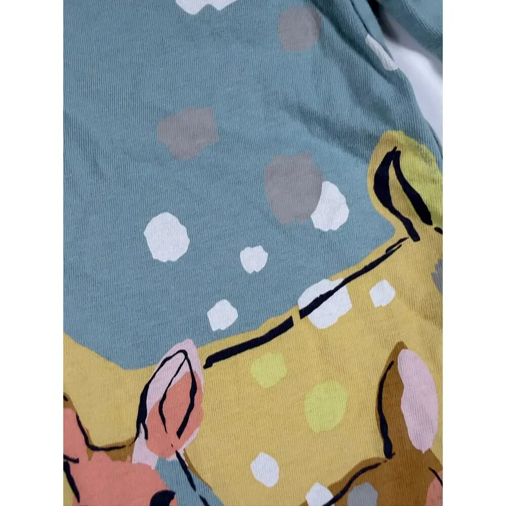Tea Collection Darling Deer Duo Dress Smokey Blue Size 4